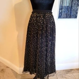 Modcloth Speckled In Gold Midi Skirt Size L